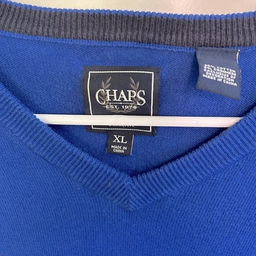 Chaps V-Neck Cotton/Cashmere Sweater